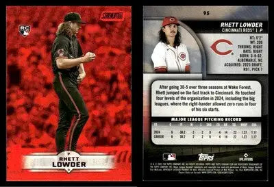 2025 Topps Stadium Club RHETT LOWDER #95 Red Foil Cincinnati Reds RC