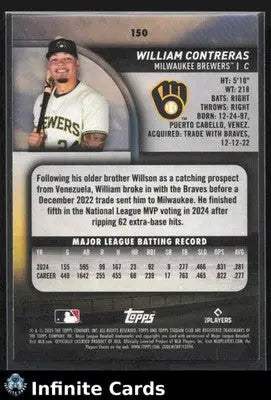 2025 Topps Stadium Club WILLIAM CONTRERAS #150 Red Foil Milwaukee Brewers