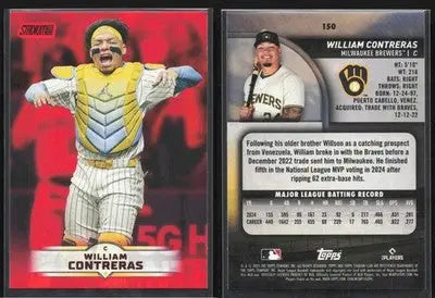 2025 Topps Stadium Club WILLIAM CONTRERAS #150 Red Foil Milwaukee Brewers