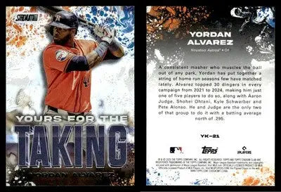 2025 Topps Stadium Club YORDAN ALVAREZ #YK-21 Yours for the Taking Astros