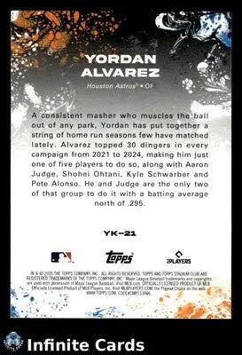2025 Topps Stadium Club YORDAN ALVAREZ #YK-21 Yours for the Taking Astros
