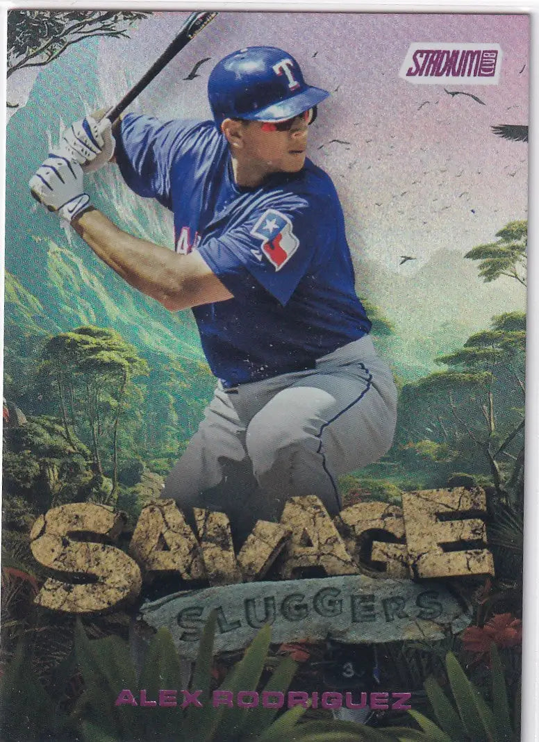 2025 TOPPS STADIUM #SS-9 ALEX RODRIGUEZ SAVAGE SLUGGERS PINK- TEXAS RANGERS - Baseball Card Single