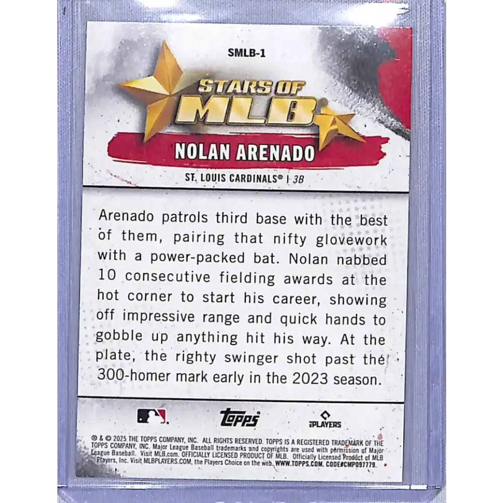 2025 Topps Stars of MLB #SMLB-1 Nolan Arenado NM-MT St. Louis Cardinals - Baseball Card Single