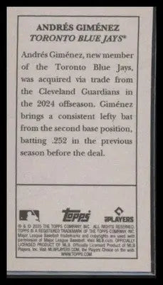 2025 Topps T205 Andrés Giménez #NNO Toronto Blue Jays