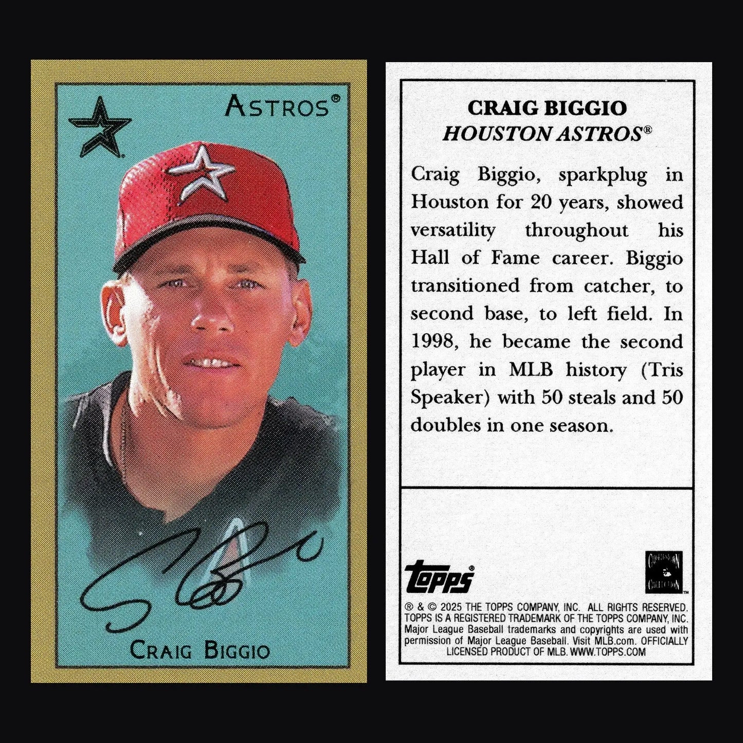 2025 Topps T205 Craig Biggio Houston Astros Mini HOF - Baseball Card Single