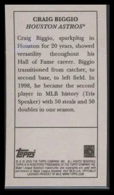 2025 Topps T205 Craig Biggio #NNO Houston Astros