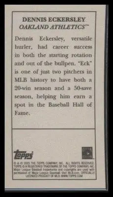 2025 Topps T205 Dennis Eckersley #NNO Oakland Athletics