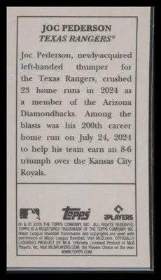 2025 Topps T205 Joc Pederson #NNO Texas Rangers