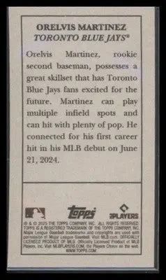 2025 Topps T205 Orelvis Martinez #NNO RC Toronto Blue Jays