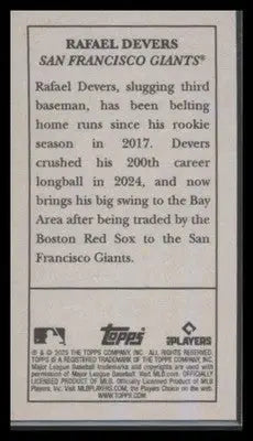 2025 Topps T205 Rafael Devers #NNO San Francisco Giants