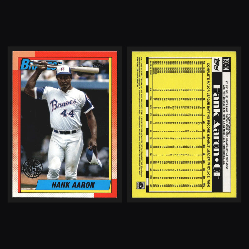 2025 Topps #T90-14 Hank Aaron Braves 1990 Topps 35th Anniversary Insert HOF