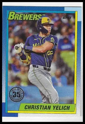2025 Topps #T90-17 Christian Yelich 1990 Topps Baseball 35th Anniversary