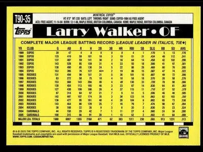 2025 Topps #T90-35 Larry Walker 1990 Topps Baseball 35th Anniversary - Baseball Card Single