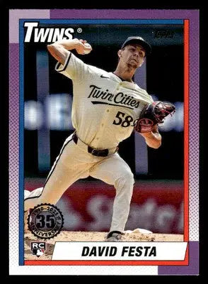 2025 Topps #T90-67 David Festa 1990 Topps Baseball 35th Anniversary - Baseball Card Single