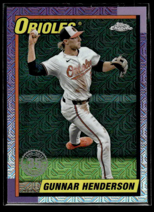 2025 Topps #T90C-1 Gunnar Henderson 1990 Topps Baseball 35th Anniversary Chrome - Baseball Card Single