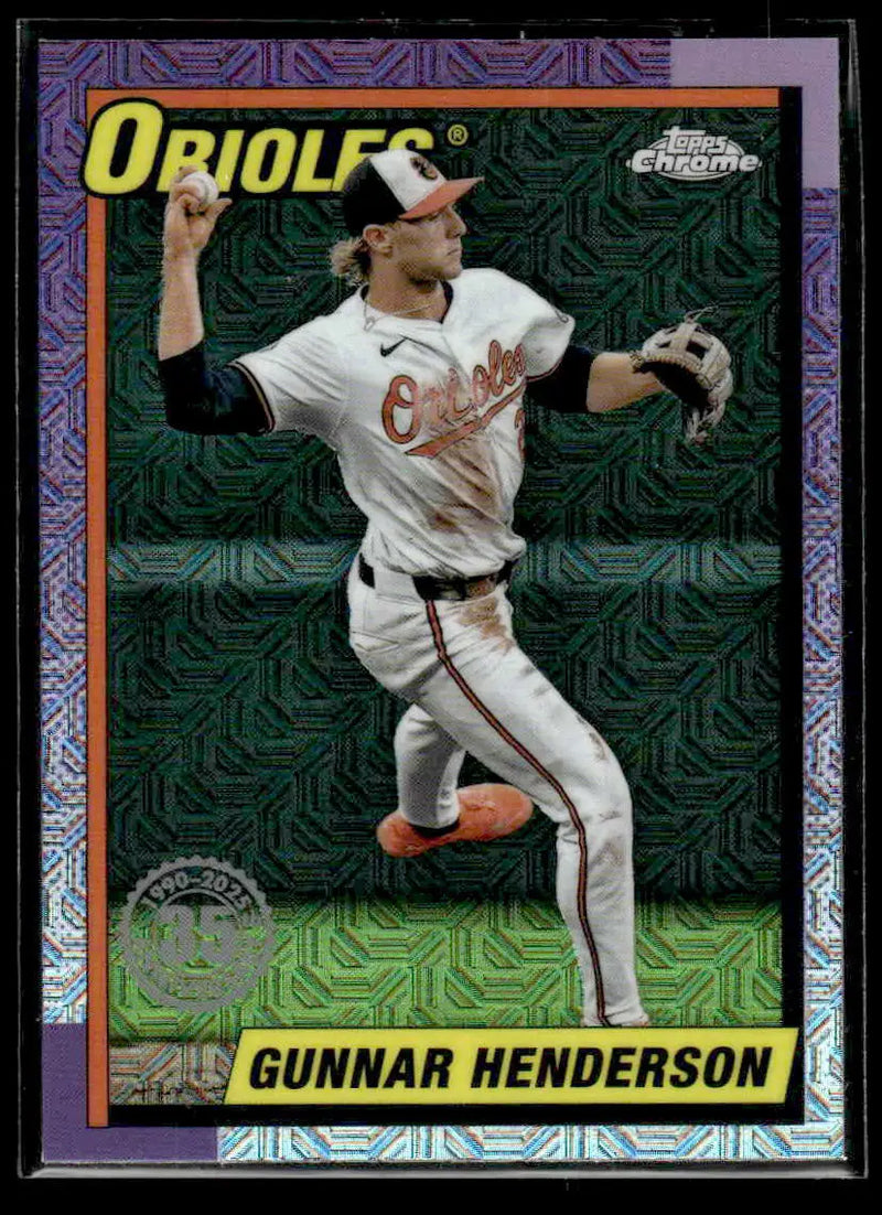 2025 Topps #T90C-1 Gunnar Henderson 1990 Topps Baseball 35th Anniversary Chrome - Baseball Card Single
