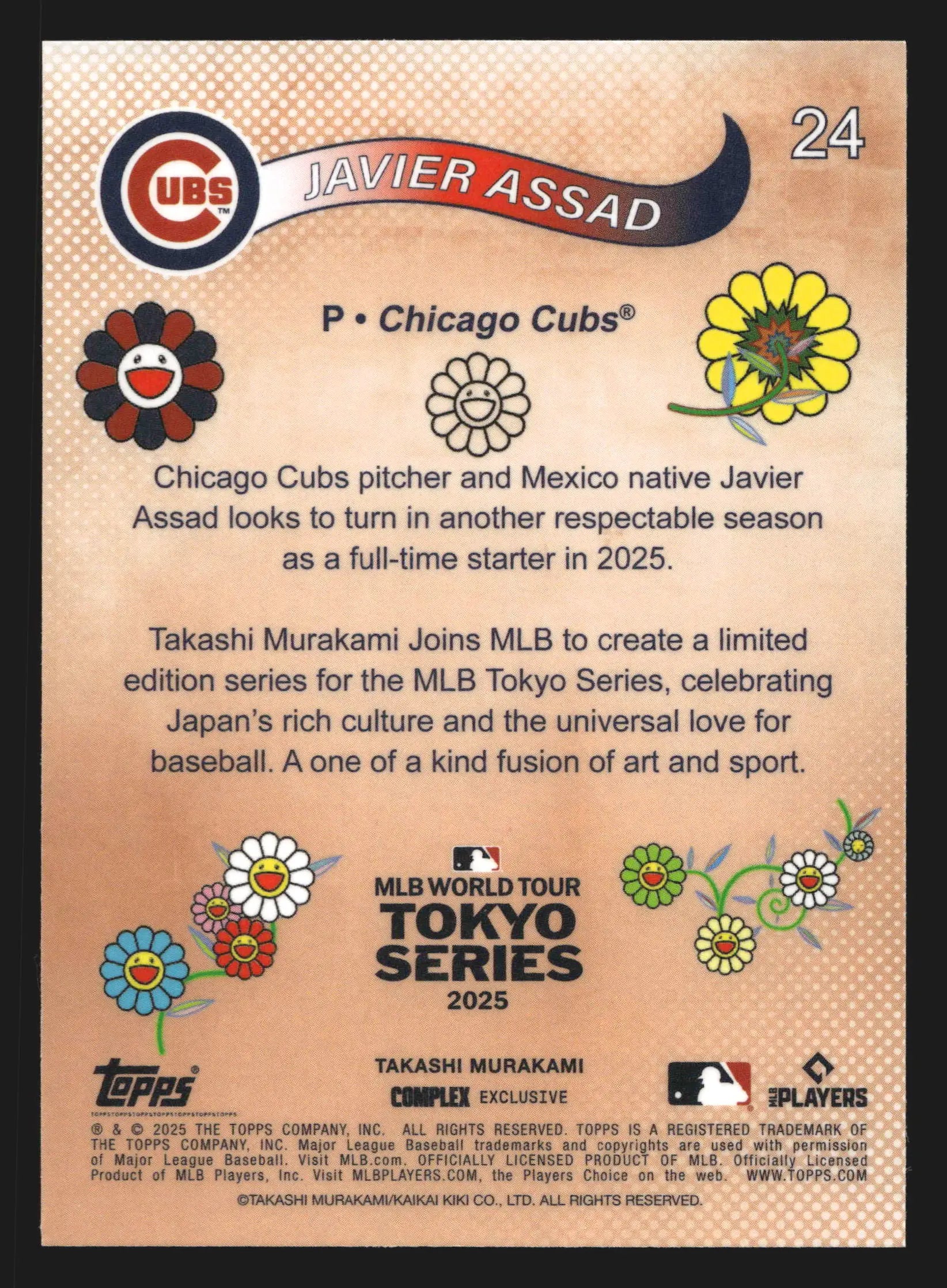 2025 Topps Takashi Murakami Tokyo Series #24 Javier Assad Chicago Cubs - Baseball Card Single
