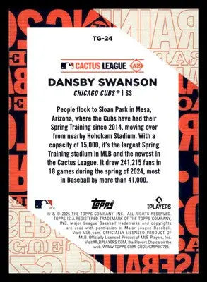 2025 Topps #TG-24 Dansby Swanson Training Grounds - Baseball Card Single
