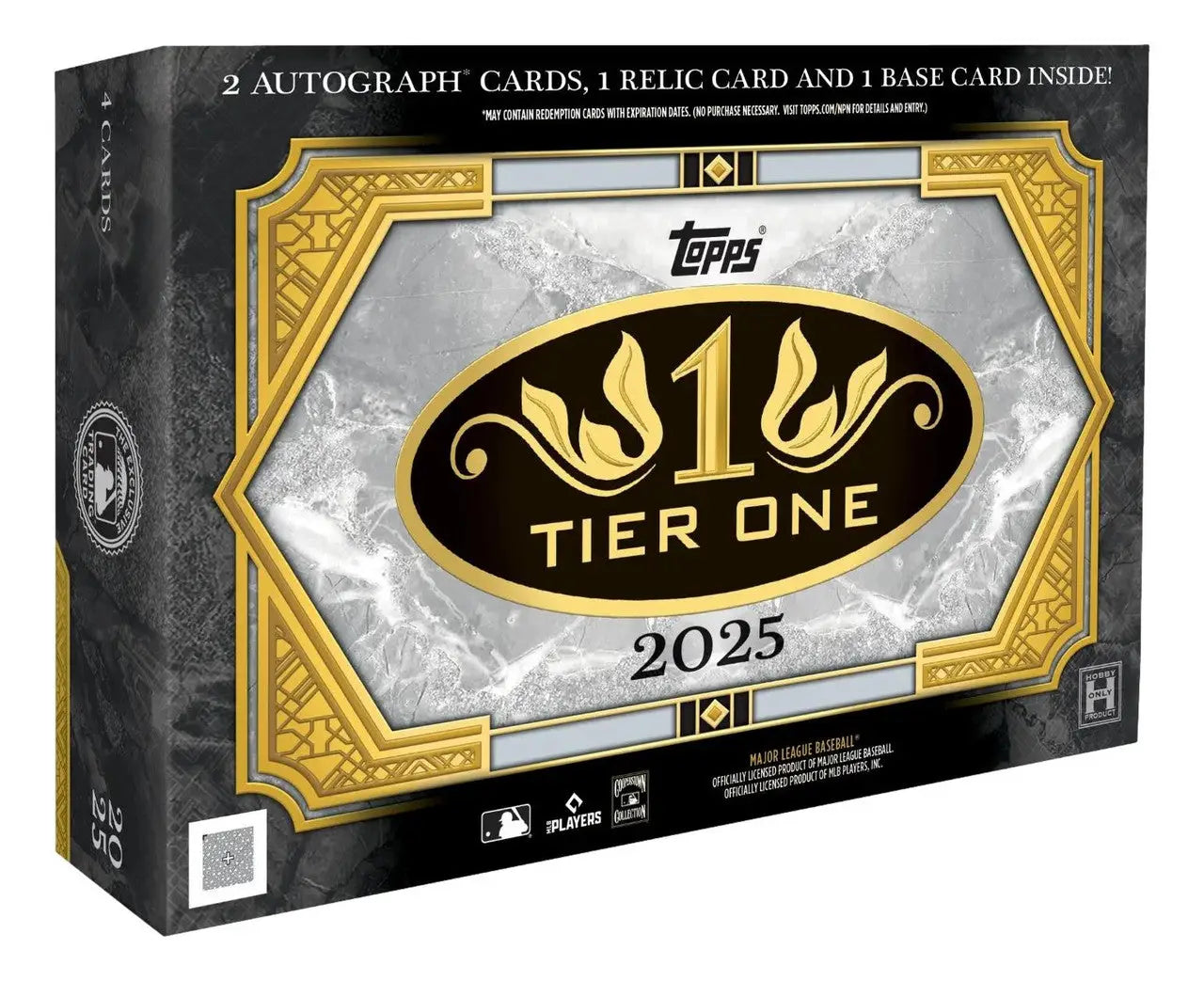2025 Topps Tier One Baseball Hobby Box with autograph, relic, and base cards