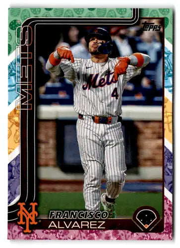 2025 Topps Tin Francisco Alvarez baseball trading card with original gloss of Mets player