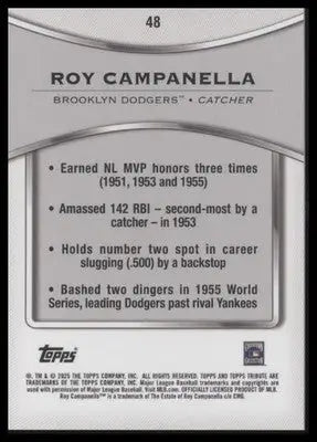 2025 Topps Tribute #48 Roy Campanella - Baseball Card Single