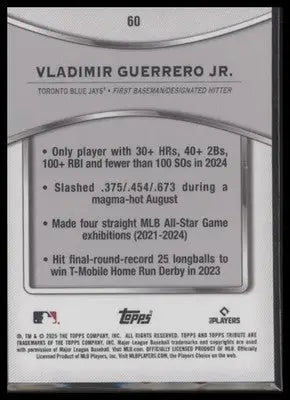 2025 Topps Tribute #60 Vladimir Guerrero Jr. - Baseball Card Single