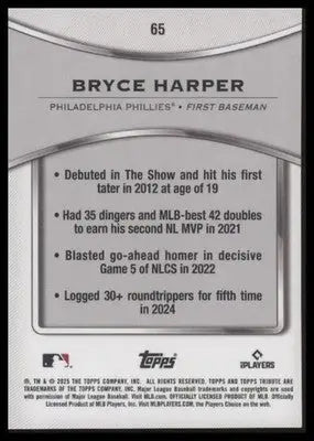 2025 Topps Tribute #65 Bryce Harper - Baseball Card Single