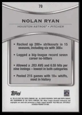 2025 Topps Tribute #70 Nolan Ryan