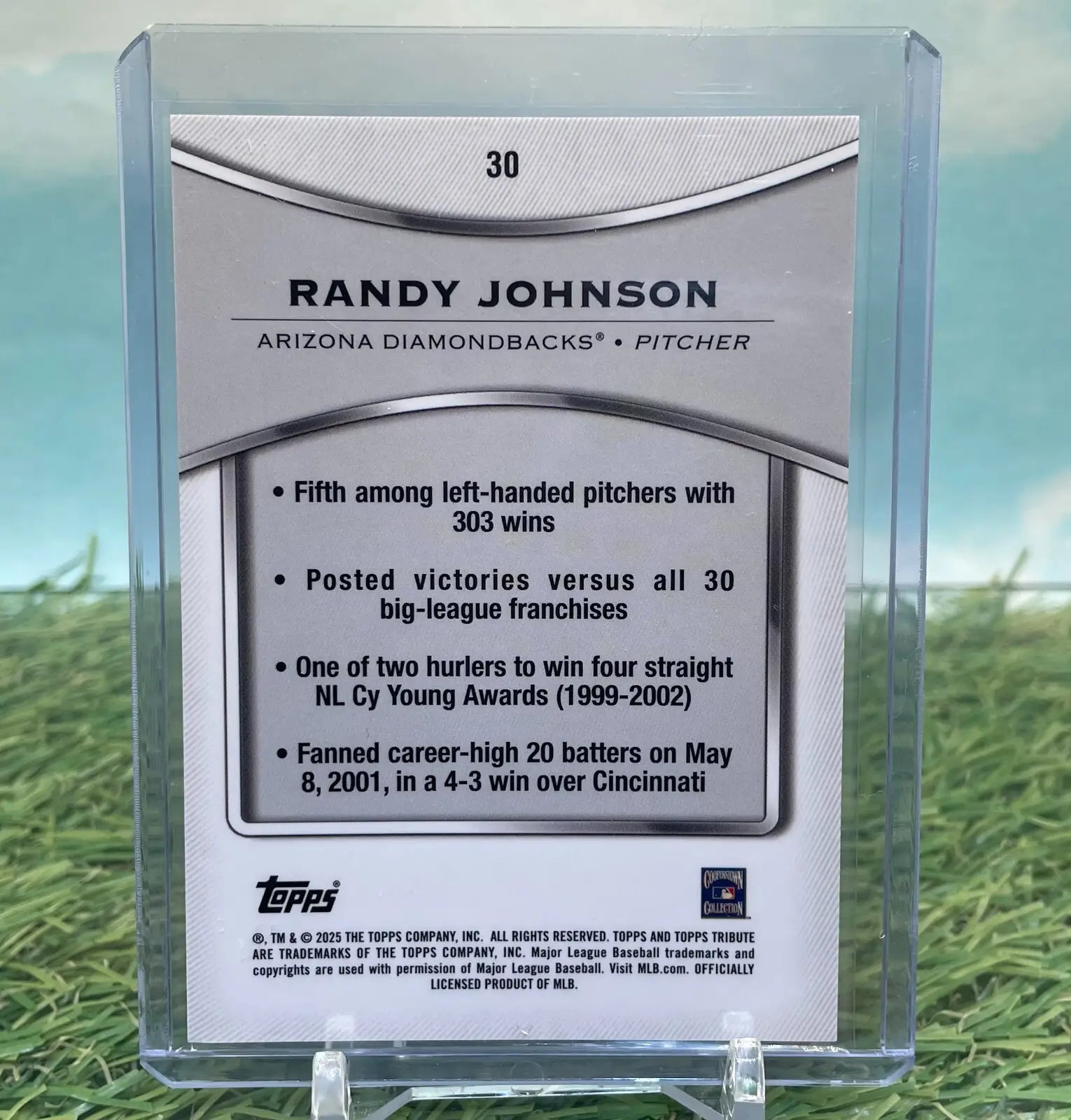 2025 Topps Tribute Baseball Base Card 30 Randy Johnson Arizona Diamondbacks HOF - Baseball Card Single