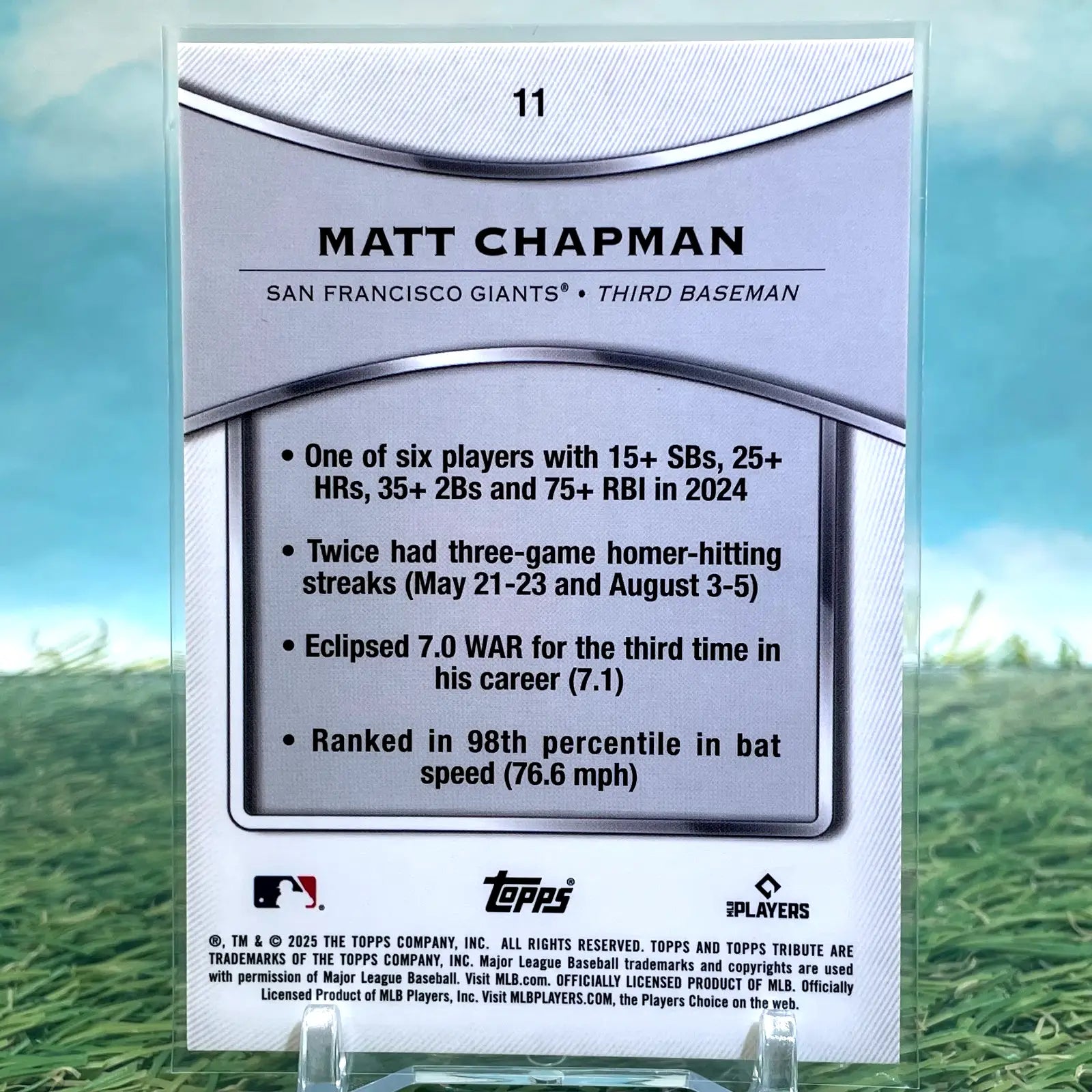 2025 Topps Tribute Baseball Matt Chapman San Francisco Giants - Baseball Card Single