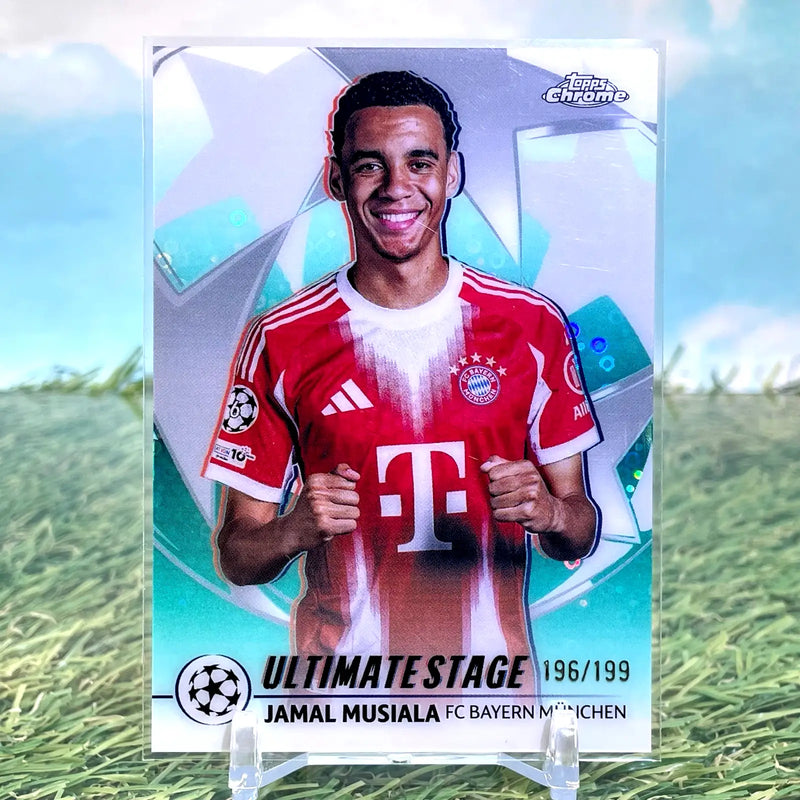 2025 Topps UEFA Club Competitions Aqua Refractor /199 Jamal Musiala US-31 - Soccer Card Single