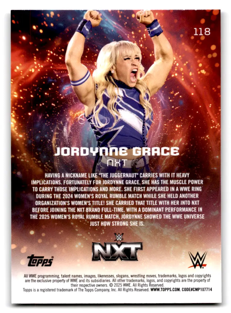 2025 Topps Universe WWE #118 Jordynne Grace NM-MT RC Rookie ID:81624 - Wrestling Card Single
