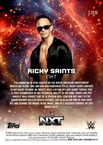 2025 Topps Universe WWE #139 Ricky Saints NM-MT ID:81631 - Wrestling Card Single