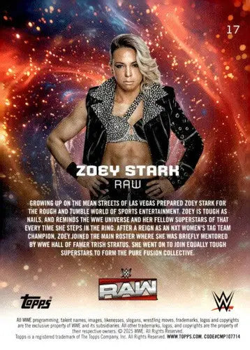 2025 Topps Universe WWE #17 Zoey Stark NM-MT ID:81594 - Wrestling Card Single