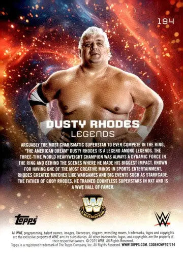 2025 Topps Universe WWE #194 Dusty Rhodes NM-MT ID:81637 - Wrestling Card Single