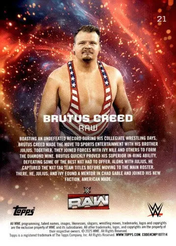 2025 Topps Universe WWE #21 Brutus Creed NM-MT ID:81595 - Wrestling Card Single