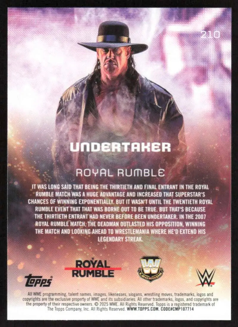 2025 Topps Universe WWE #210 Undertaker NM-MT ID:81642 - Non-Sports Card Single