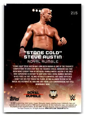 2025 Topps Universe WWE #215 Stone Cold Steve Austin NM-MT ID:81644 - Wrestling Card Single