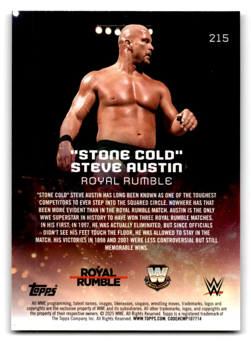 2025 Topps Universe WWE #215 Stone Cold Steve Austin NM-MT ID:81644 - Non-Sports Card Single