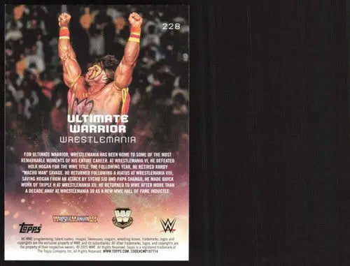 2025 Topps Universe WWE #228 Ultimate Warrior NM-MT ID:81646 - Non-Sports Card Single