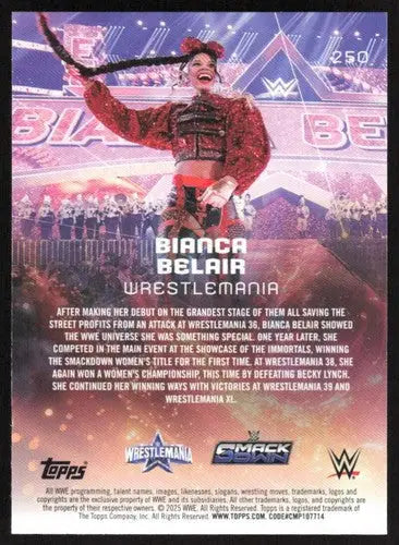 2025 Topps Universe WWE #250 Bianca Belair NM-MT ID:81652 - Wrestling Card Single