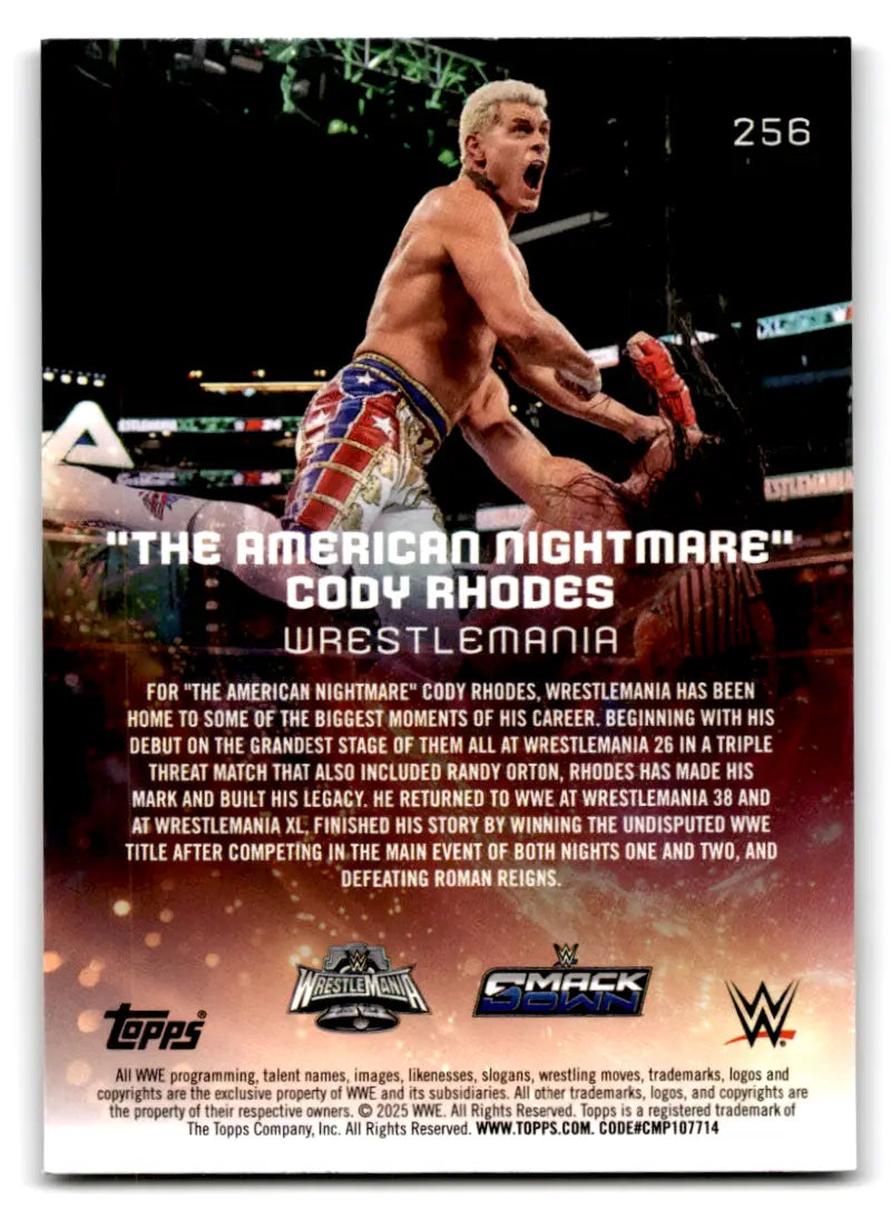 2025 Topps Universe WWE #256 The American Nightmare Cody Rhodes NM-MT ID:81653 - Wrestling Card Single
