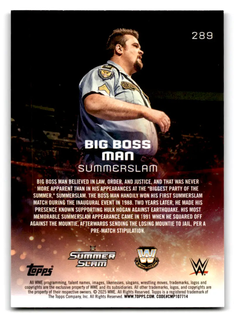 2025 Topps Universe WWE #289 Big Boss Man NM-MT ID:81662 - Wrestling Card Single