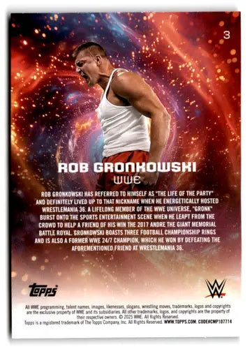 2025 Topps Universe WWE #3 Rob Gronkowski NM-MT ID:81590 - Football Card Single