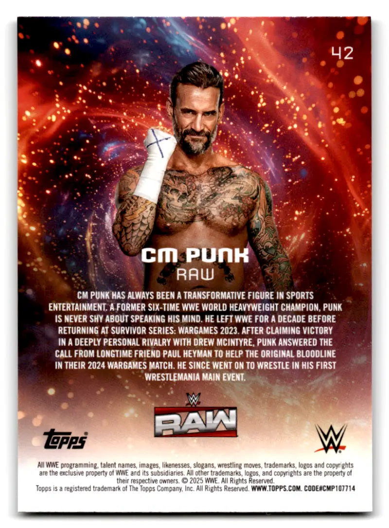 2025 Topps Universe WWE #42 CM Punk NM-MT ID:81611 - Wrestling Card Single