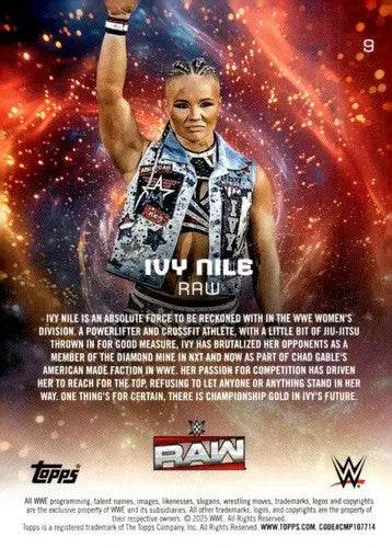 2025 Topps Universe WWE #9 Ivy Nile NM-MT ID:81592 - Wrestling Card Single