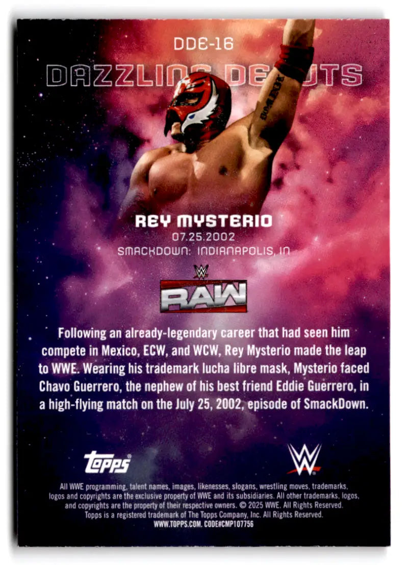 2025 Topps Universe WWE Dazzling Debuts #DDE-16 Rey Mysterio NM-MT ID:81589 - Wrestling Card Single