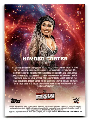 2025 Topps Universe WWE Galaxy #51 Kayden Carter NM-MT ID:81604 - Non-Sports Card Single