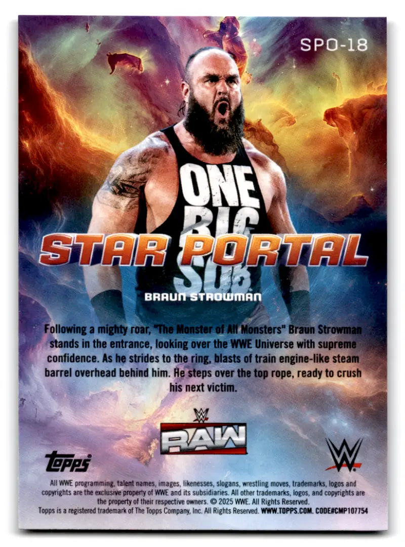 2025 Topps Universe WWE Star Portal #SPO-18 Braun Strowman NM-MT ID:81601 - Wrestling Card Single
