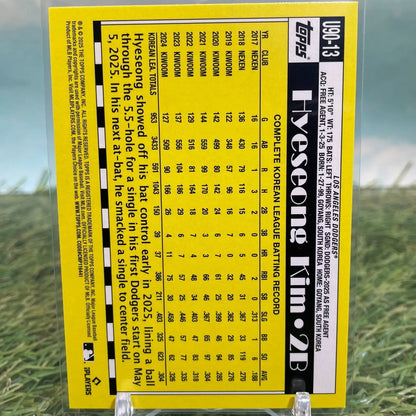 2025 Topps Update 1990 Topps Baseball Hyeseong Kim #U90-13 (RC) - Trading Cards